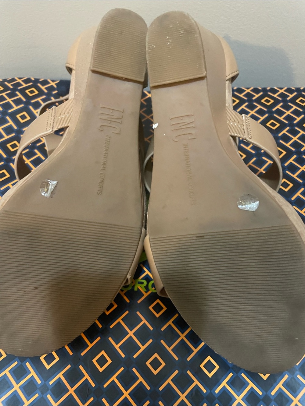 INC International Concepts Tan Strappy Cutout Sandals - Picture 5 of 5
